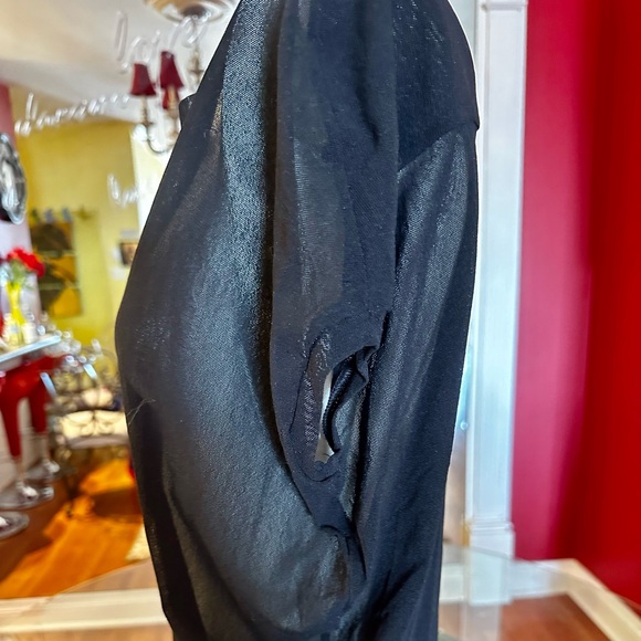 BEBE LIKE NEW SHEER BLACK TOP - Picture 4 of 6